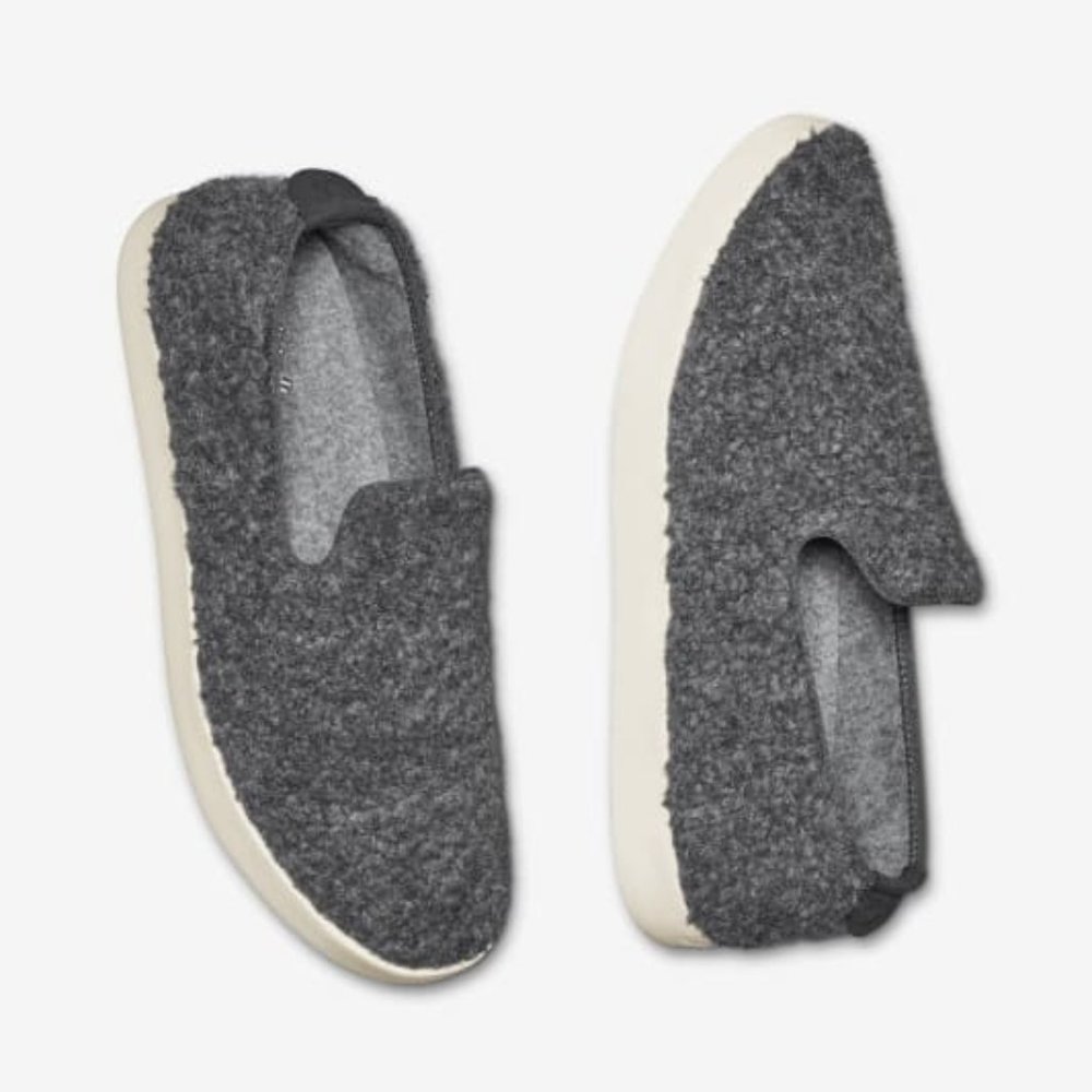 Allbirds Women's Wool Lounger Fluff Slip On Shoes 9 Grey Cream Sneakers Sherpa